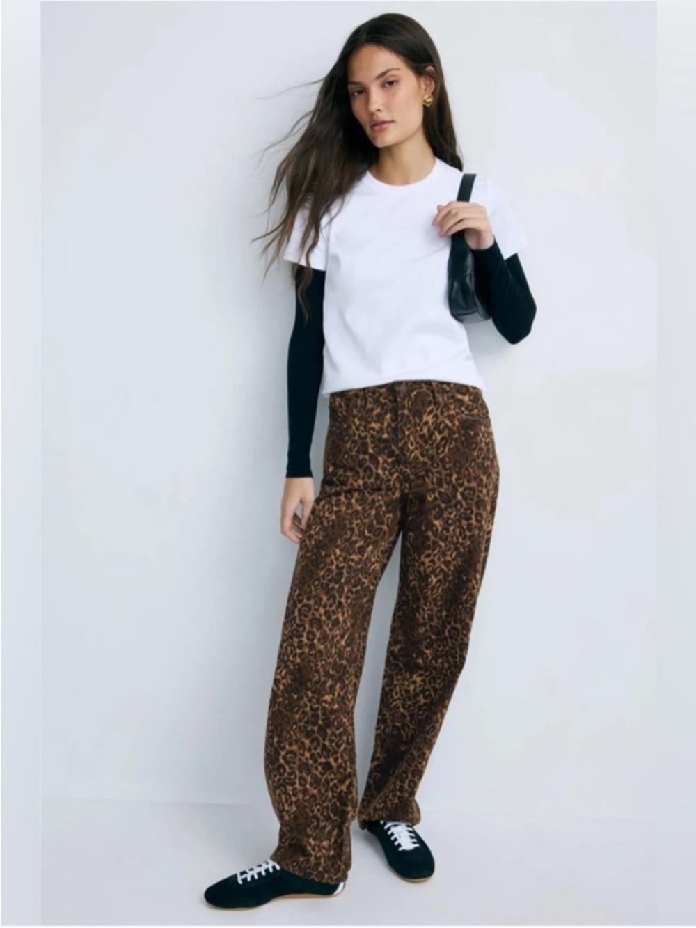 NEW. Free People Levi’s Baddy Dad Leopard Jeans. NWT